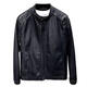 Motorcycle leather jacket for young men spring new Korean version trendy slim and handsome versatile stand-up collar riding leather jacket black XL XL recommended weight 115-130Jin Jin equals 0.5 kg