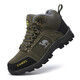 Camel Outdoor Snow Boots Herrenstiefel Baumwollschuhe Herren Winter Warm High-Top Martin Boots Mountaineering Arbeitsstiefel plus Samt LT3895 Grau plus Samtstil 38