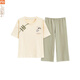 Modal pajamas for women in summer 2025 new short-sleeved new Chinese suit Chinese style cropped pants thin casual and can be worn outside Y9902 M (recommended 75-95Jin [Jin equals 0.5 kg])