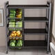 Sanqihu kitchen vegetable storage rack floor-standing multi-layer storage pot rack household microwave oven multi-function cabinet storage shelf high-quality bold-60*32*1342 net blue +3