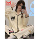 
MIIOW KING Catman Elvis pure cotton pajamas for women Spring and Autumn New Long Sleeve Trousers Loose Cardigan Sweet Cartoon Cute Home Clothing Set 9207 Dingdang Cat M [Suggested 80-100Jin [Jin equals 0.5 kg]]