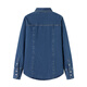
Navigare Italian small sailboat long-sleeved denim shirt women's 2025 new pure cotton skin-friendly pointed-collar shirt casual top Navy blue L