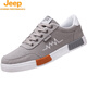 Jeep (Jeep) Chaussures masculines Spring Nouvelles chaussures en toile respirante Version coréenne pour hommes de chaussures plates polyvalentes Chaussures décontractées de l'usure des hommes 6636 Black and White / Flagship Official Store 39