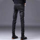 Jiumu Wang Qiu Plus Velvet Jeans für Männer 2024 Herbst und Winter Neue schlanke kleine Füße Winter Trendy Casualhose für Männer schwarz 1048 28 Taillenumfang 2 Fuß 1 geeignet für 100 Jin [Jin gleich 0,5 kg]