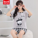 
Catman MIIOW pajamas for women in summer pure cotton short sleeve thin Korean version sweet and cute large size student home clothing set summer 1396 M women's style 75-85Jin [Jin equals 0.5 kg]