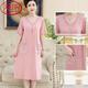 LangSha nightgown for women in summer short-sleeved cool feeling modal thin cotton silk mother loose long dress for mothers Y9905 L [recommended %7E120Jin [Jin equals 0.5 kg] wear]