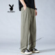 Playboy (Playboy) Mesh atmungsfreie Eisseide-Hosen für Männer Sommer Neue coole, schnell trocknende Mückenhosen für Männer für Männer, die gerade lose Casual Sports Hosen K6636 Militärgrün M (ca. 90 ~ 110 Jin [Jin gleich 0,5 kg] kann getragen werden können)