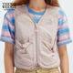 Teenie Weenie [Sunscreen] Bear Women's Jacket 2025 Summer New Girls Playful Fun Vest Pink M