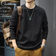 Pang Donglai DL long-sleeved T-shirt men's 2024 new autumn American fashion brand heavy round neck youth clothes men's spring and autumn dark gray pure cotton long-sleeved - 673 XL Recommended 140-170Jin [Jin equals 0.5 kg]