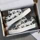 Lightning x Storm Picasso Paintings co-marquée Xiaoxiang Style Casual Lightning Bread Chaussures Couple Toile Sports Chaussures Chaussures hommes et femmes D6227 Cheese Cat 46