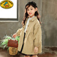 G.Duckkids Girls Spring y Autumn Coat Ropa de otoño para niños 2023 Nuevo longitud de viento de longitud media algodón de algodón a mediados