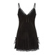 GUI RUO (GUI RUO) Light Luxury Velvet Pajamas Sexy Pread Pading Starch Sfunder Nightgown Cómoda Ropa para el hogar Bata exterior 3879 Negro (Bata externa + Cinturón, todo tamaño