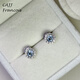 CAJJ Francois 0.45 carat aquamarine stud earrings 925 silver classic surround daily wear natural colored gem aquamarine stud earrings
