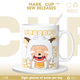 Xiao Jiejiang a choisi une tasse en céramique paresseuse, mignonne et drôle pour le dortoir des élèves avec une tasse d'eau et une tasse de lait pour offrir des cadeaux à des amis [Hand blanc] DR3271 Tug exquis [tasse simple + cuillère + couvercle de tasse]