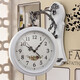 Double-sided wall clock living room stylish silent European creative silent clock two-sided quartz clock modern simple fashionable hanging watch 9889 wood color other