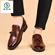 
Woodpecker matte suit men's leather shoes men's flat shine formal wear youth pointed toe casual wedding shoes spring and summer beans shoes large size 9909 matte brown 38