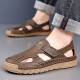 Sandalias de carpintero de carpintería Summer de cuero sin alivio para hombres zapatos casuales de cuero transpirable