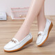 Aokangbai Summer en cuir authentique Chaussures plates pour femmes, semelles de tendon de boeuf, haricots, semelles souples décontractées, chaussures mère d'âge moyen, chaussures en célibataires féminines légères, chaussures Mary Jane Mullerbken infirmières - 6630 chlore 35 chaussures pour femmes 2025 Nouveau style sans les pieds fatigants