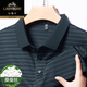 Camiseta clásica de seda de color seda de mulberry para hombres de alta gama 2025 Summer NUEVO estilo de mediana edad y anciana Camisa H9866 Dark Green 4xl 190180-200Jin [Jin es igual a 0,5 kg]