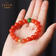 Layun Feiyin High Quality Baoshan Nanhong Bracelet for Women High-end 18K Gold Ice Red Single Circle Bracelet Simple and Fashionable Hand Jewelry Nanhong Ball Bracelet
