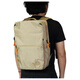 北面（The North Face）品牌Logo拉链开合涤纶（聚酯纤维）双肩包常规男女同款情侣款卡其 卡其色