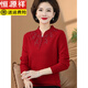 Hengyuanxiang High-End-Mutter mittlerer Wollpullover für Frauen klassischer älterer Wollpullover Herbst und Winterboden Hemd Tierrot 50 Jahre alte Aprikosenfarbe 5xl empfohlen 160-175 Jin [Jin gleich 0,5 kg]