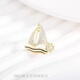 BMOI Old Phoenix 999 Sterling Silver Versatile Temperament Sailing Brooch Design Smooth Sailing Suit Pin Sailing-Gold