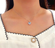 HEEKAIYI Heart of the Ocean Necklace Women's Aquamarine Luxury Jewelry Chinese Valentine's Day Birthday Gift for Wife and Girlfriend Heart of the Ocean Necklace (Main Stone Approximately 1 Carat)
