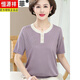 Hengyuanxiang Mutter M Sommer dünne gestrickte kurzärmelige T-Shirt mit mittleren Altersdamenmodie-Eisseide-Hemd mittleren Alters mittleren Alters 9757 Pink M Empfohlen 80-95jin [Jin gleich 0,5 kg]