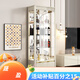 桓保老树意式极简双门玻璃酒柜烤漆靠墙展示柜客厅储物柜轻奢简约餐边柜 1098#1.4米长