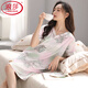 
LangSha nightgown for women in summer thin half-sleeved ice real silk sexy summer loose large size pajamas home clothes 9926 M 160