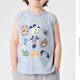 Uniqkuku [same style in the mall] boys' summer vest sleeveless shirt summer thin children's clothing children's top baby clothing U15911 white short-sleeved 90 cm