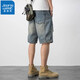 Jeanswest zerrissen Denim Shorts Herren American Casual Retro Bettler Loose Trendy hübsches Fünf-Punkte-Hosen Sommer Dünne mittelgroße Hosen 719 Blau 32 140-150jin [Jin entspricht 0,5 kg]