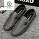 
Woodpecker versatile black work light new breathable men's shoes men's love bean shoes men's casual soft leather comfortable D826 black 41