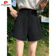 Pierre Cardin Summer Thin Casual Anzug Shorts Damen 2025 Neue hochverzögerte Schlampe A-Line Chiffon Wide-Big Hosen Black 7170 S