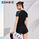Zhouke's new women's slimming body-covering split swimsuit, sun protection boxer briefs, women's conservative swimwear, girls' swimsuit (S) dark blue (split boxer skirt)_12050124 M