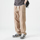 Trueves Summer Fino Seda Seda de secado rápido y pantalones casuales Diseño de piernas rectas para hombres 9221 Militar Green M
