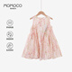 Mamimaca Momoco Girls Sommer reines Baumwollkleid Sommer Neues atmungsaktives Blumen -Baumwollkleid voller Druck 140