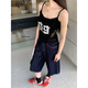 
WE hot girl lace splicing small suspender pure slim fit and beautiful back sleeveless top vest W3887 GL black M