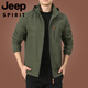 JEEP SPIRIT户外男士外套秋冬季2025新款中年男装秋装上衣服加绒夹克男春秋厚 9898黑色 款 加绒 M