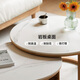 Solid wood coffee table size combination modern simple log round tea table living room slate tea table small apartment storage side table solid wood color + white slate surface coffee table + side table