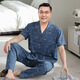 
Yalu Middle-aged and Elderly Men's Pajamas Pure Cotton Short Sleeve Long Trousers Spring and Summer Middle-aged Home Suit Summer Thin Set LMSJ9214 XL (130-150Jin [Jin equals 0.5 kg])