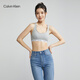 Calvin Klein【节日礼物】CK内衣女士可抽取垫轻运动工字美背背心文胸QP2856O FVC-白色桃心 S