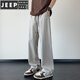 Jeep Spirit Ice Seidenhose Herren Sommer dünne hübsche trendige amerikanische lose und vielseitige Draping gerade leges Casualhose für Jungen 6636# Black + 6636# Gray M.