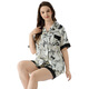 
Ice silk pajamas for women in summer new cute cat summer shorts shorts silky cool home clothing set WLW9226 2XL [recommended 130-145 Jin [Jin equals 0.5 kg]]