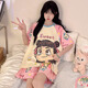 Junjunsui Dimei Kiti Cat Pajamas for Women in Summer 2025 New Pure Cotton Short Sleeve Cartoon Student Large Size Summer Home Suit Set Short-Z-9922 L [Suggested 100-120Jin [Jin equals 0.5 kg]]