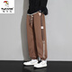 Woodpecker (TUCANO) Extra Large Size Casual Pants Men's Autumn and Winter Trendy Loose Plus Fat Plus Fatty 300Jin Jin is equal to 0.5kg Velvet sports casual sweatpants FJB621-BM108 black 6XL 220-240Jin Jin is equal to 0.5kg