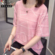 Woodpecker (TUCANO) ice silk pure cotton short-sleeved T-shirt for women with large size casual belly-covering top for women 2025 summer new style fat mm 6624 green XL 125-140Jin [Jin equals 0.5 kg]