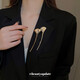 European and American ins metal leaf brooch, new personalized high-end suit pin, fashionable, exquisite and versatile chest accessories, brooch - gold