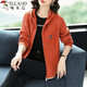 
Woodpecker's new knitted sweatshirt for women with hooded Korean style zipper sweater cardigan baseball uniform jacket hoodie women's outer wear spring and autumn navy blue XS